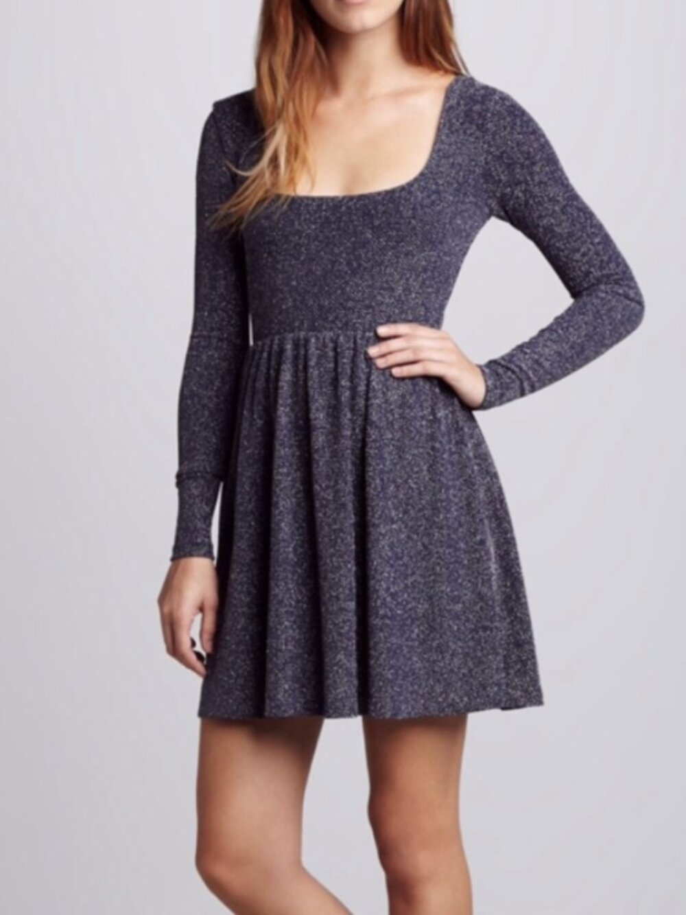 Free People Shimmery Fit and Flare Skater Dress